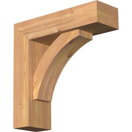 Ekena Millwork Thorton Block Smooth Bracket w/ Offset Brace, Western Red Cedar, 5 1/2"W x 18"D x 18"H BKT0604X18X18THR05SWR